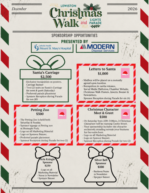 Christmas Walk 2026 sponsorship levels