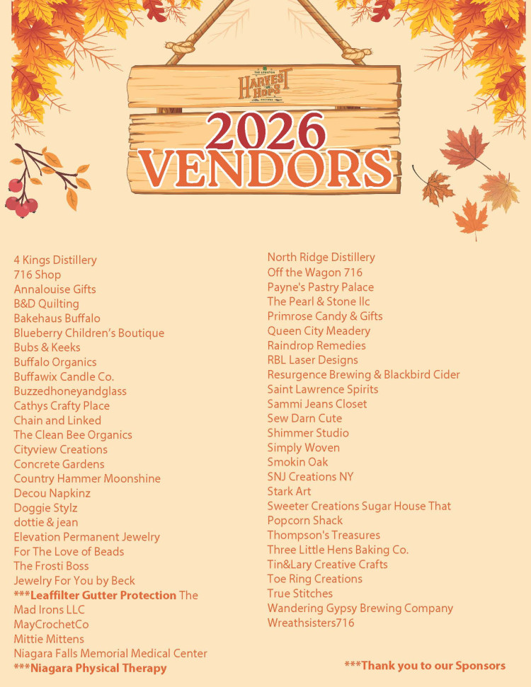2026 Harvest Vendors 2 25 26
